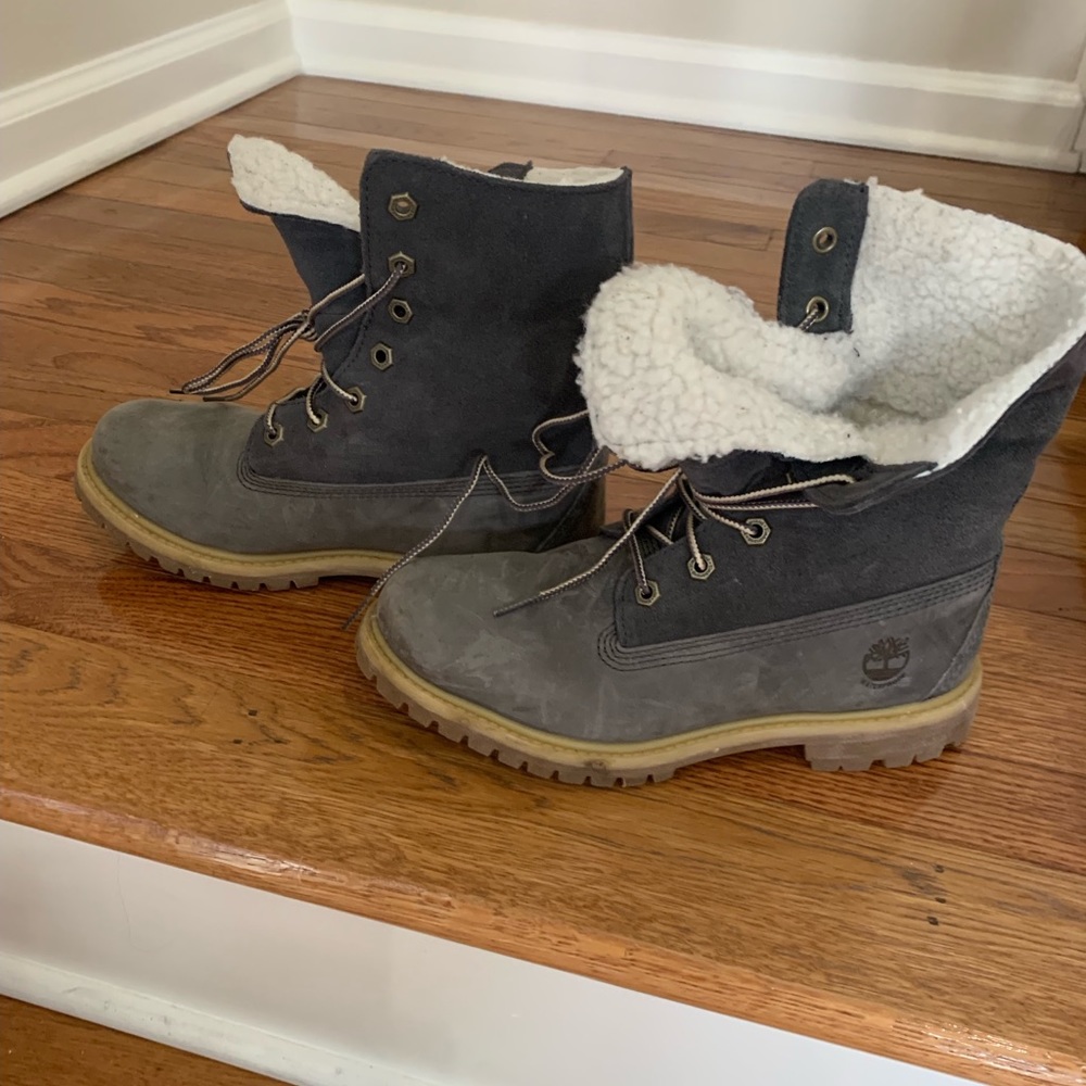 Only worn ONCE - grey tims